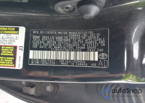 2010 Toyota Corolla S from USA, damaged, VIN 2T1BU4EE9AC435163
